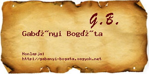 Gabányi Bogáta névjegykártya